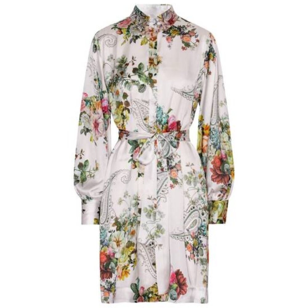 Karmamia Millie Dress Posy Floral Belted Shirt Dress Midi NWT - Size S